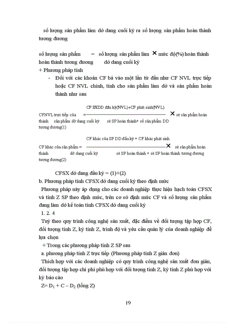 image for page Thực trạng và một số ý kiến đề xuất nhằm hoàn thiện kế toán tập hợp chi phí và tính Z