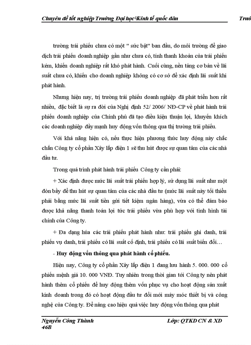 image for page Huy động vốn cho đầu tư đổi mới thiết bị và công nghệ ở Công ty cổ phần Xây lắp điện 1
