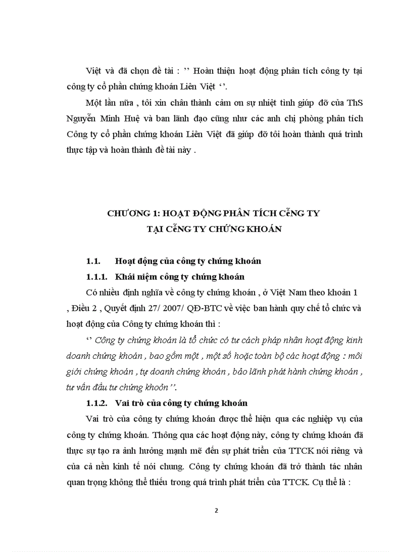 image for page Hoàn thiện hoạt động phân tích công ty tại công ty cổ phần chứng khoán Liên Việt