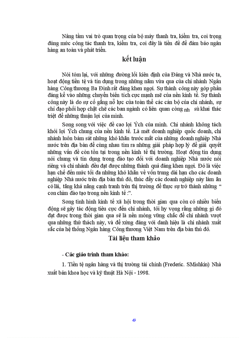 image for page Nâng cao chất lượng tín dụng trung - dài hạn của Ngân hàng công thương ba đình đối với các doanh nghiệp nhà nước