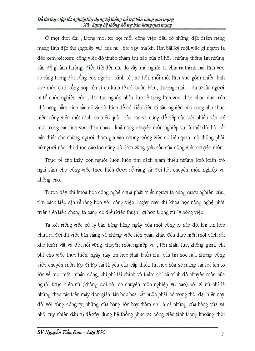 image for page Đề tài Xây dựng hệ thống hỗ trợ bán hàng qua mạng