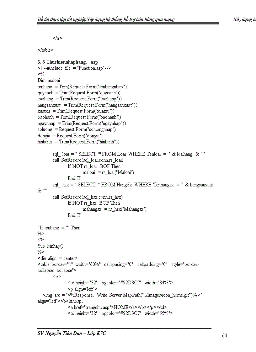 image for page Đề tài Xây dựng hệ thống hỗ trợ bán hàng qua mạng
