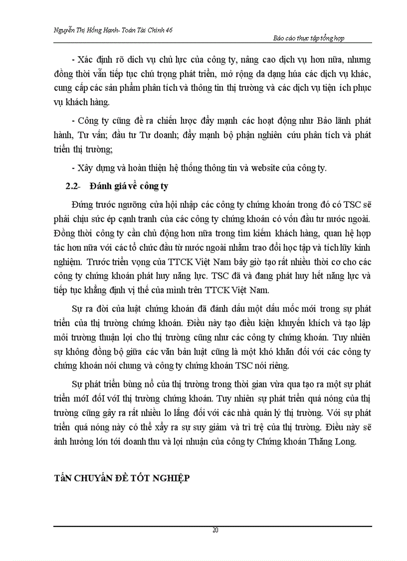 image for page Báo cáo thực tập tại Công ty chứng khoán Thăng Long (TSC