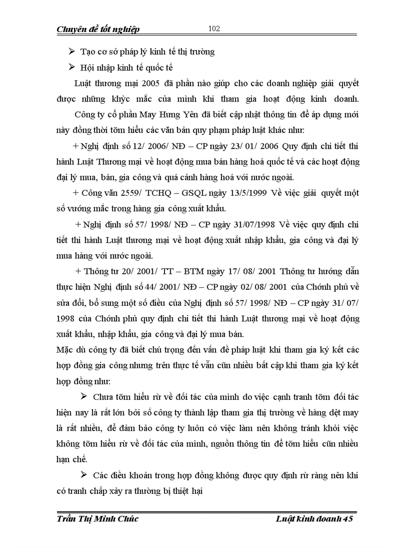 image for page Pháp luật về hợp đồng gia công; thực tiễn ký kết và thực hiện hợp đồng gia công tại Công ty cổ phần May Hưng Yên