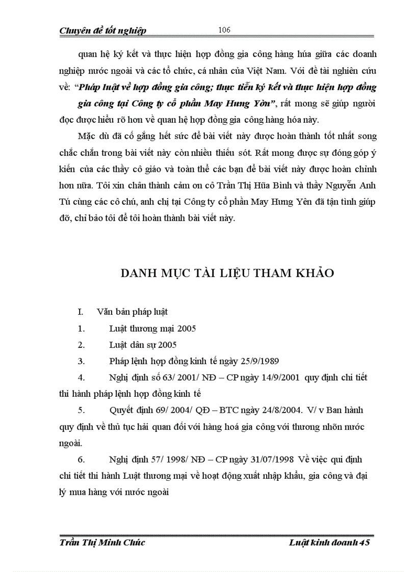 image for page Pháp luật về hợp đồng gia công; thực tiễn ký kết và thực hiện hợp đồng gia công tại Công ty cổ phần May Hưng Yên