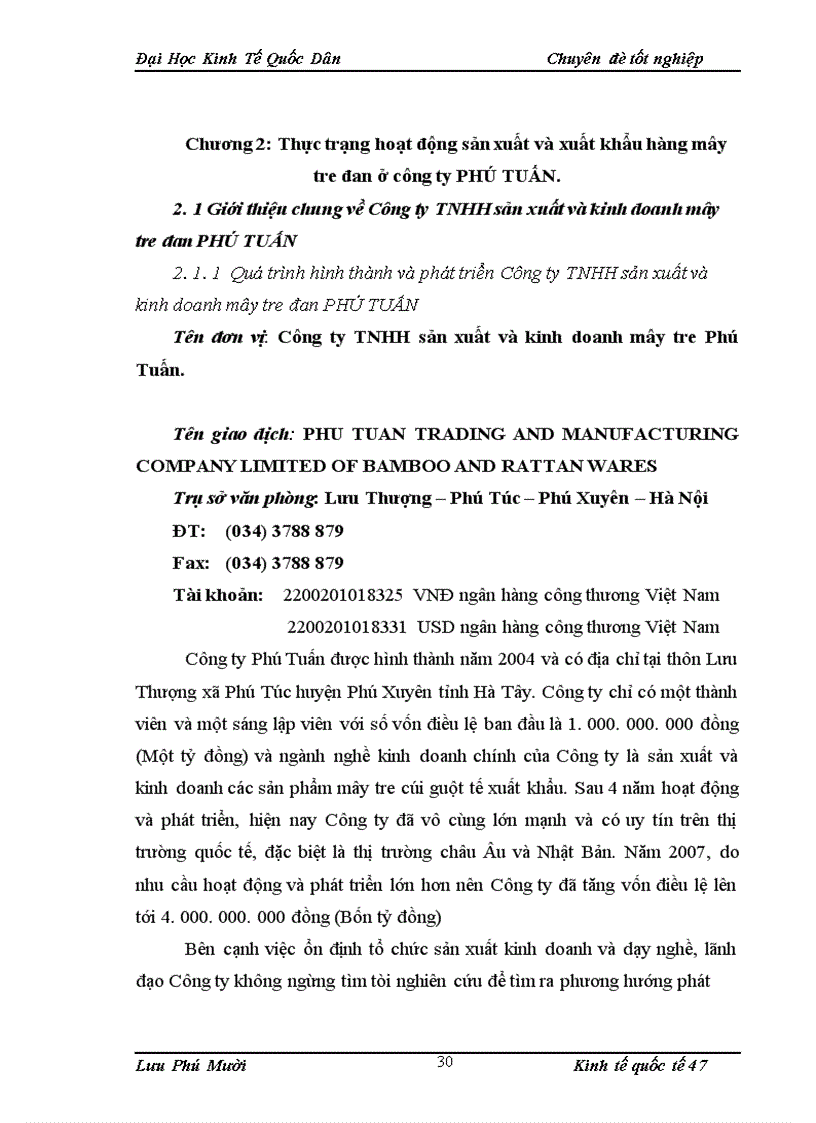 image for page Đẩy mạnh xuất khẩu hàng hóa ở công ty TNHH sản xuất và kinh doanh mây tre đan PHÚ TUẤN