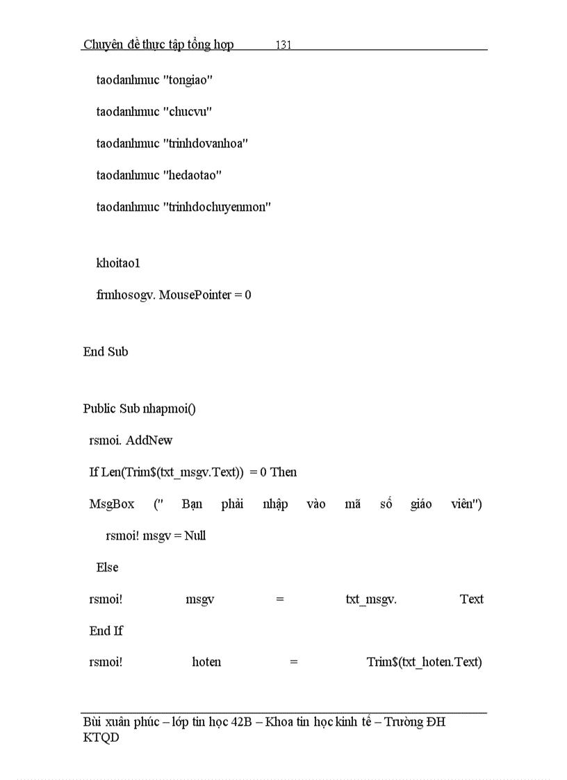image for page Phân tích và thiết kế hệ thống thông tin quản lý giáo viên tạI trường tiểu học Kim Đồng