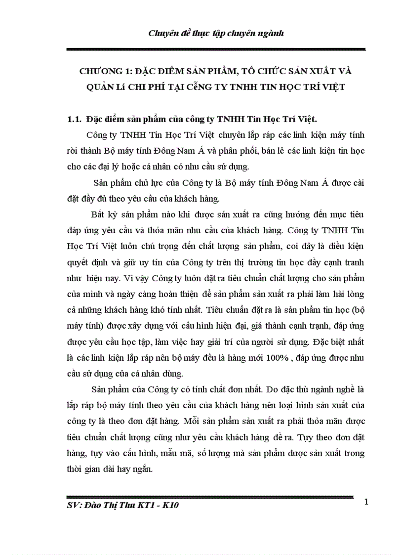 image for page Hoàn thiện kế toán chi phí sản xuất và tính giá thành sản phẩm tại Công ty TNHH Tin Học Trí Việt