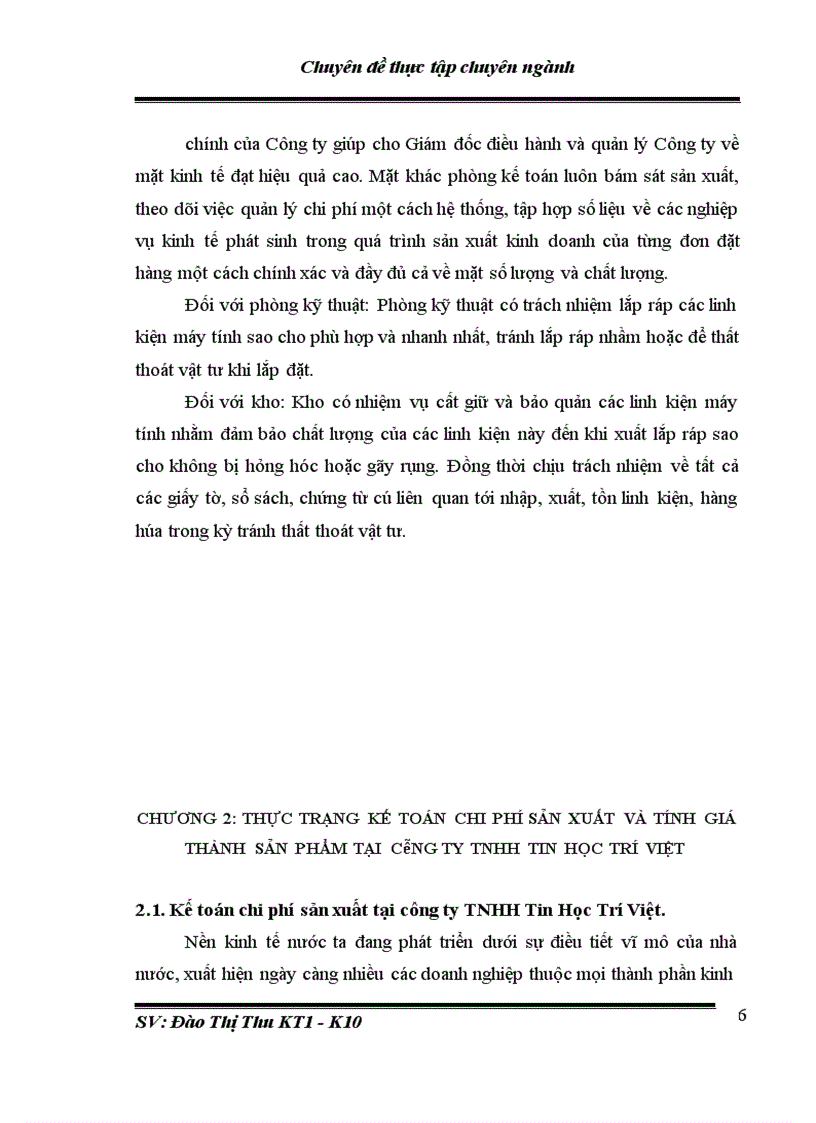 image for page Hoàn thiện kế toán chi phí sản xuất và tính giá thành sản phẩm tại Công ty TNHH Tin Học Trí Việt