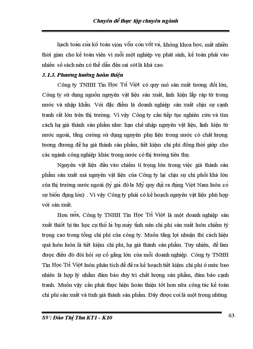 image for page Hoàn thiện kế toán chi phí sản xuất và tính giá thành sản phẩm tại Công ty TNHH Tin Học Trí Việt