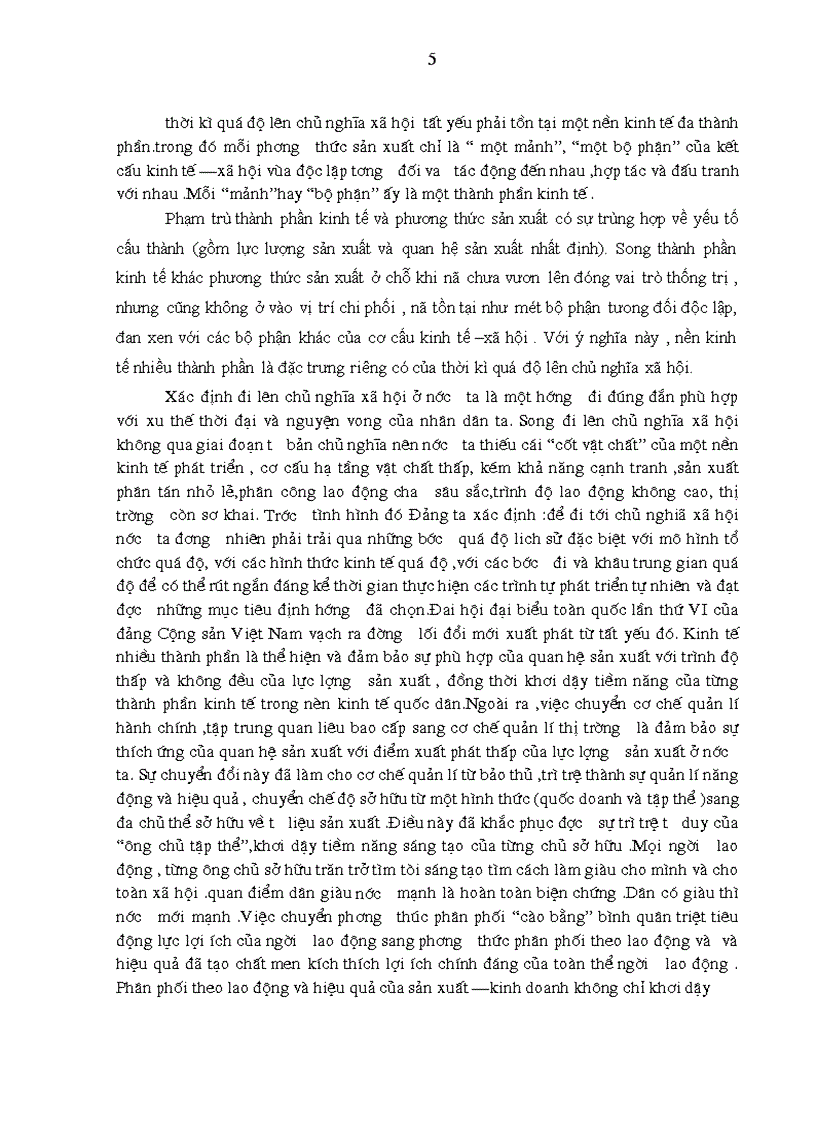 image for page Cơ sở tồn tại và sự vận động của cơ cấu kinh tế nhiều thành phần trong thời kì quá độ lên chủ nghĩa xã hội ở Việt nam