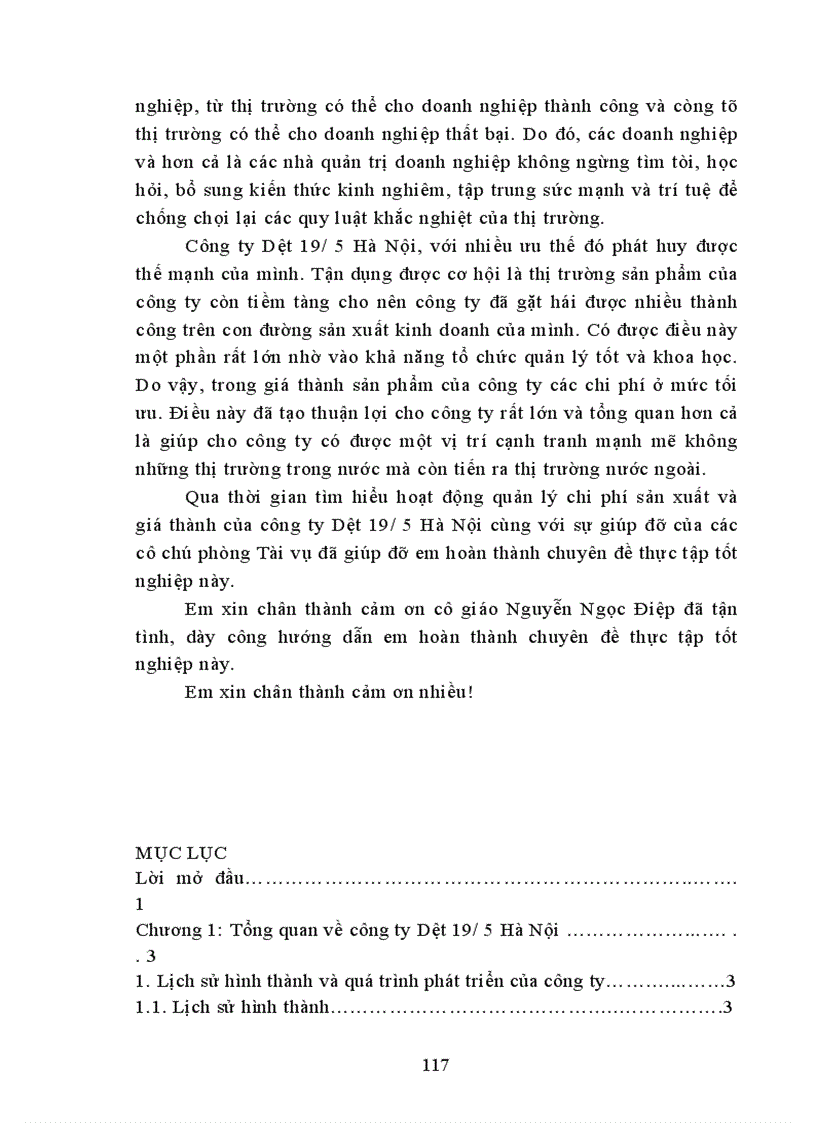 image for page Hạ giá thành sản phẩm – Biện pháp nâng cao khả năng cạnh tranh ở công ty Dệt 19/5 Hà Nội