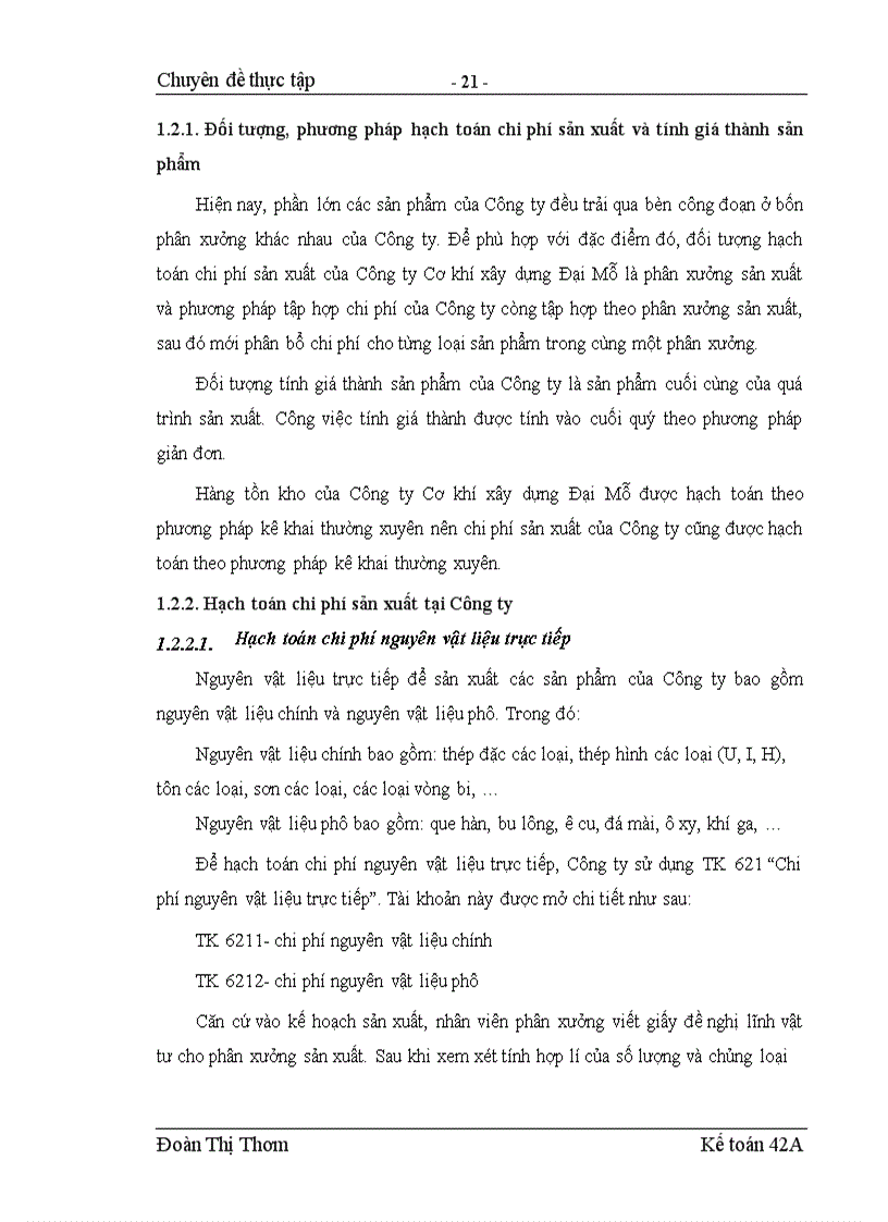 image for page Hoàn thiện kế toán chi phí sản xuất và tính giá thành sản phẩm tại Công ty Cơ khí xây dựng Đại Mỗ