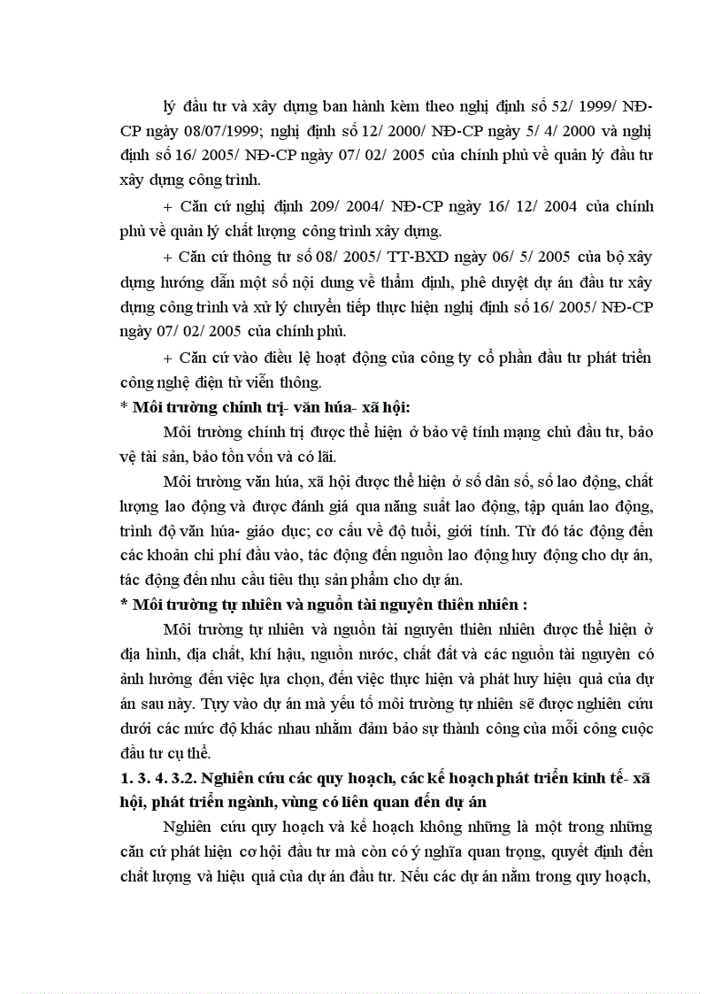 image for page Công tác lập dự án tại Công ty cổ phần Xây dựng và Đầu tư phát triển. Thực trạng và giải pháp.