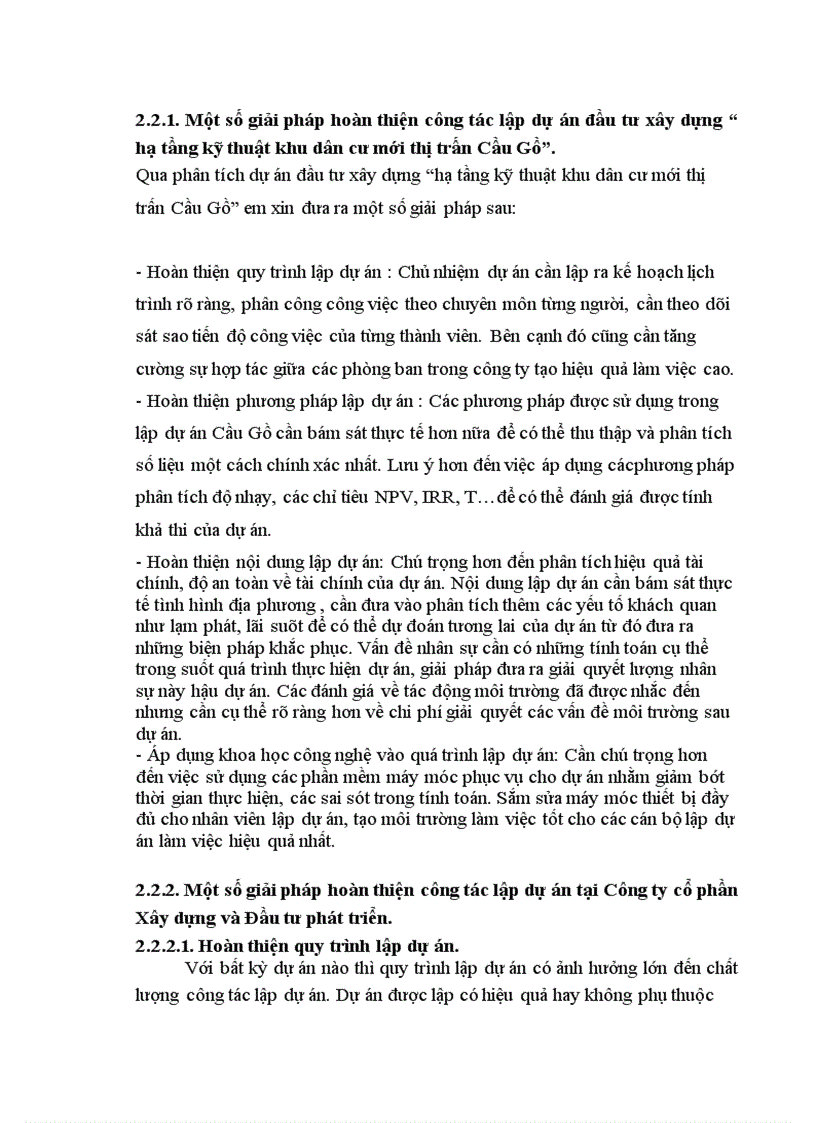 image for page Công tác lập dự án tại Công ty cổ phần Xây dựng và Đầu tư phát triển. Thực trạng và giải pháp.