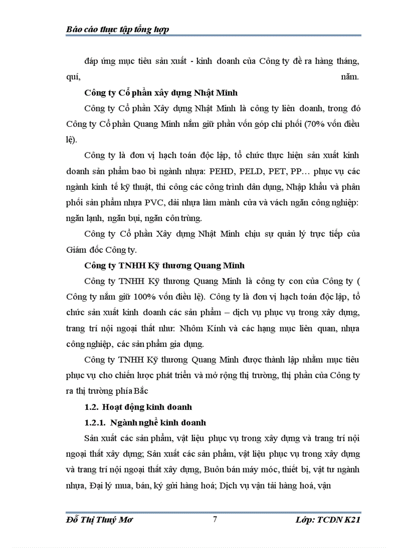 image for page Báo cáo thực tập tại Công ty Cổ Phần Vật Tư-Xây dựng Quang Minh
