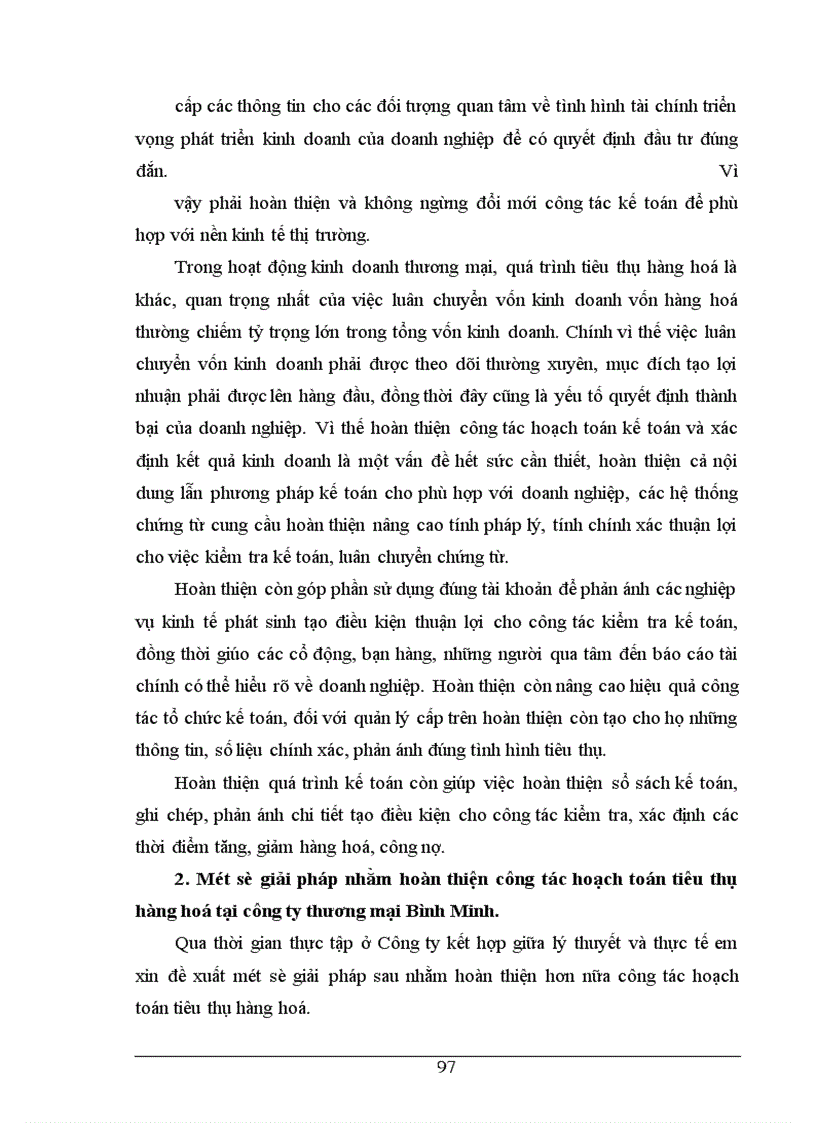 image for page Hoạch toán kế toán tiêu thụ hàng hoá tại Công ty Thương mại Bình Minh.