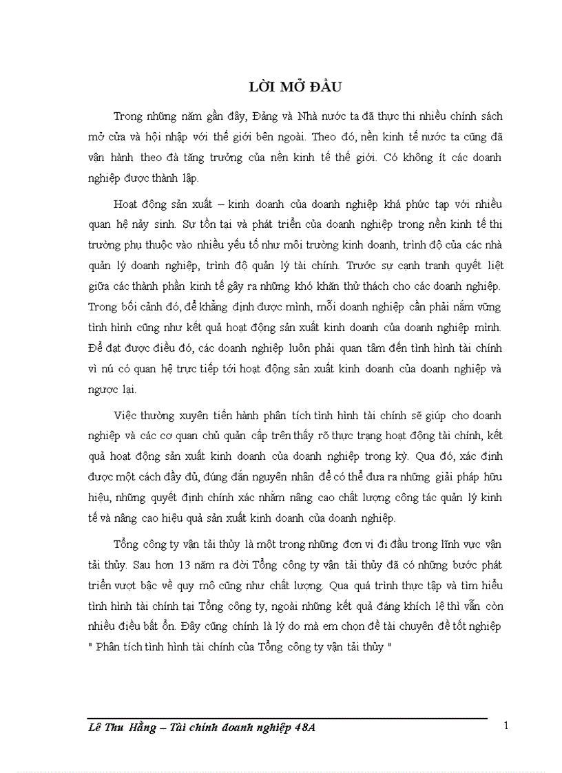 image for page Phân tích tình hình tài chính của Tổng công ty vận tải thủy