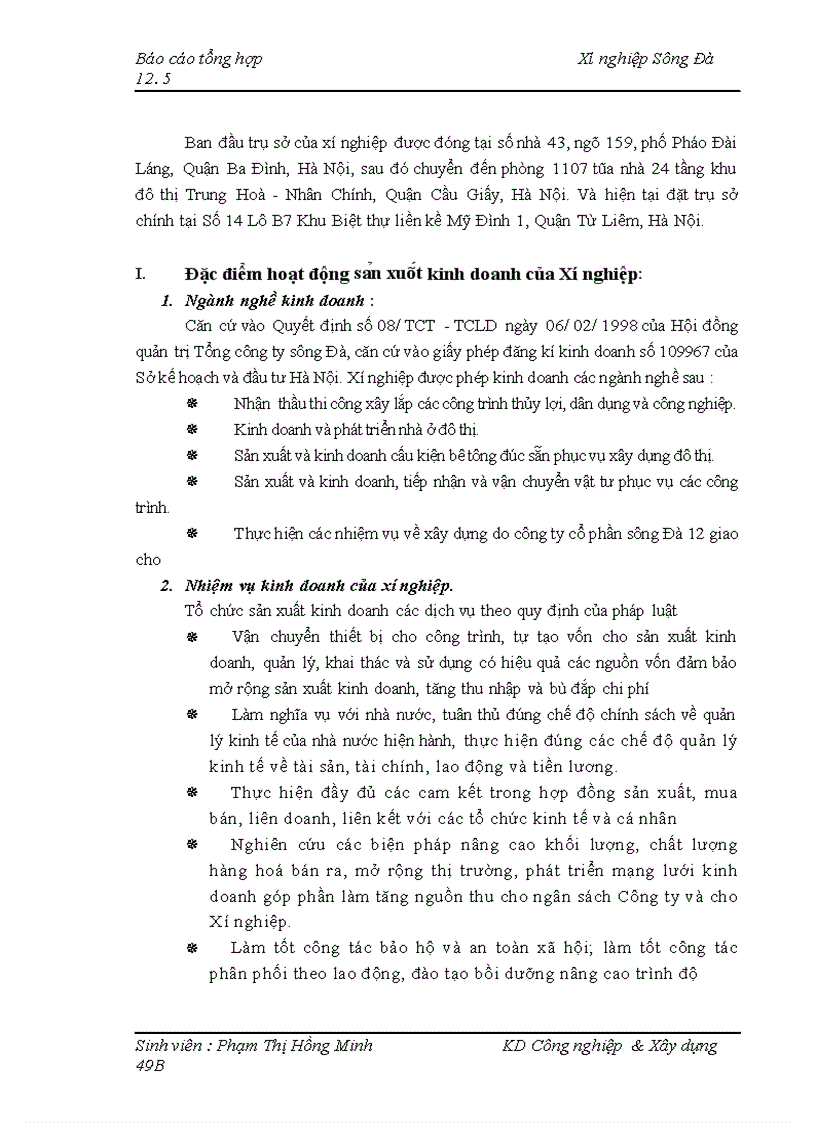 image for page Hoạt động kinh doanh và định hướng phát triển của xí nghiệp sông Đà.