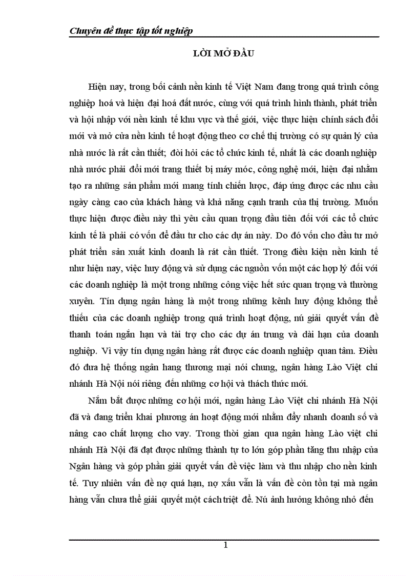 image for page Tình hình thẩm định dự án đầu tư vay vốn tại ngân hàng liên doanh Lào Việt chi nhánh Hà Nội
