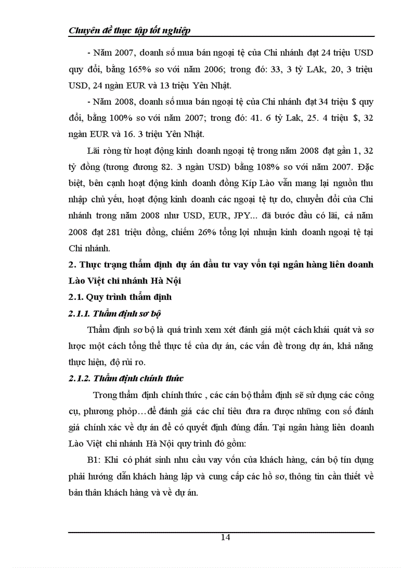 image for page Tình hình thẩm định dự án đầu tư vay vốn tại ngân hàng liên doanh Lào Việt chi nhánh Hà Nội