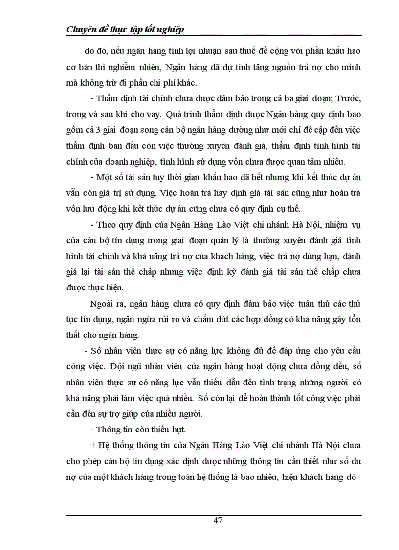 image for page Tình hình thẩm định dự án đầu tư vay vốn tại ngân hàng liên doanh Lào Việt chi nhánh Hà Nội
