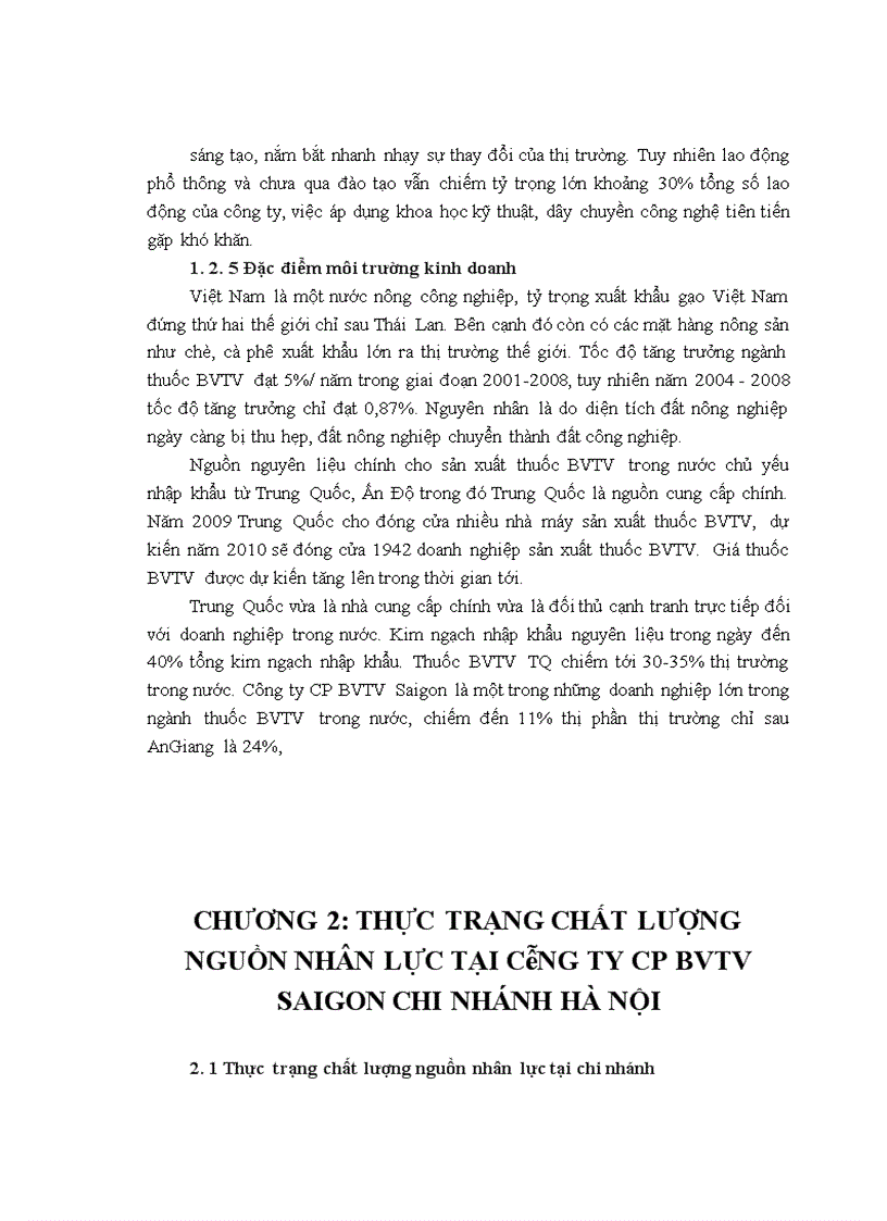 image for page Nâng cao chất lượng nguồn nhân lực tại công ty cổ phần BVTV Saigon, chi nhánh Hà Nội