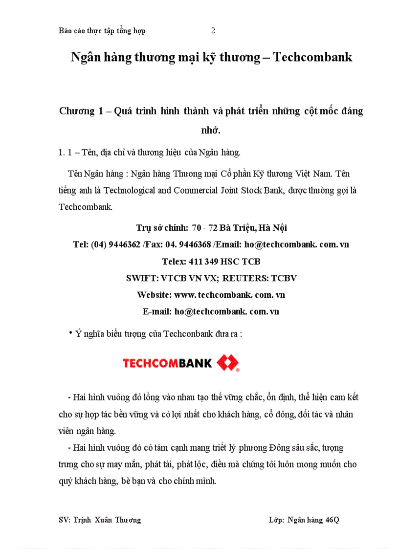 image for page Nghiệp vụ thanh toán quốc tế trong Tín dụng doanh nghiệp tại Techcombank