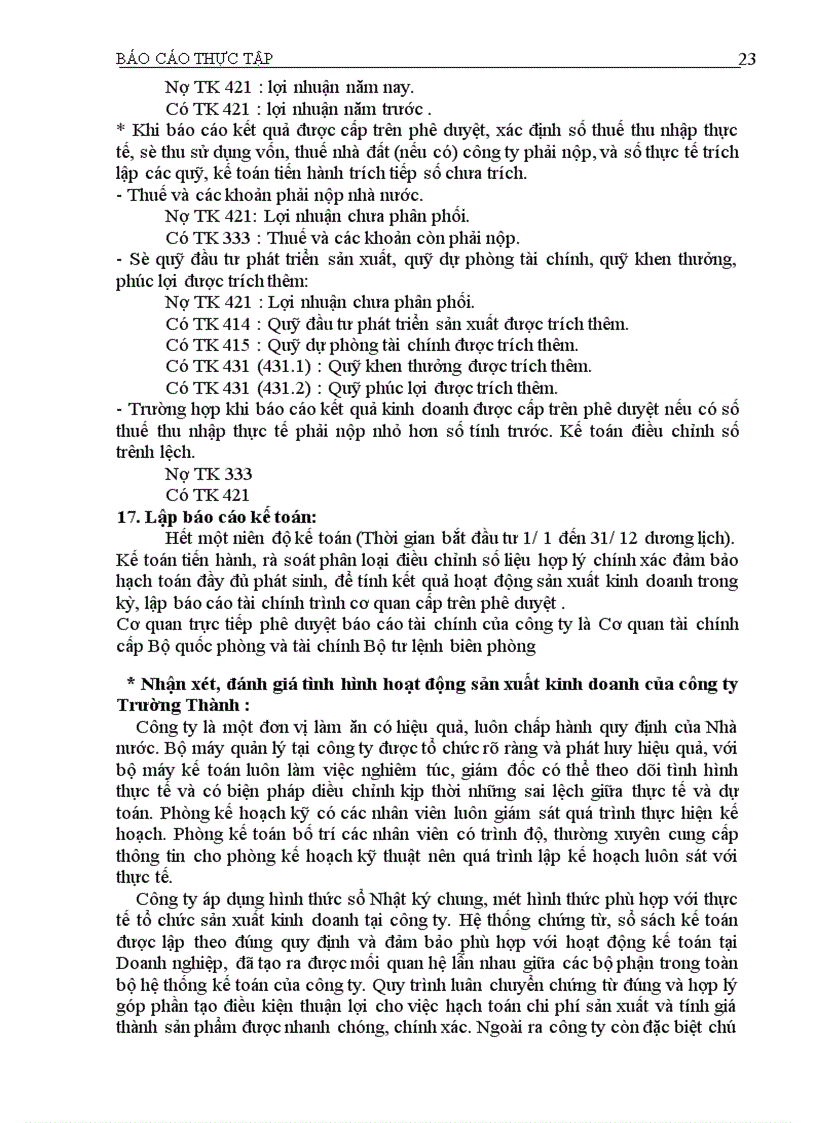 image for page Báo cáo thực tập tại Công ty Trường Thành