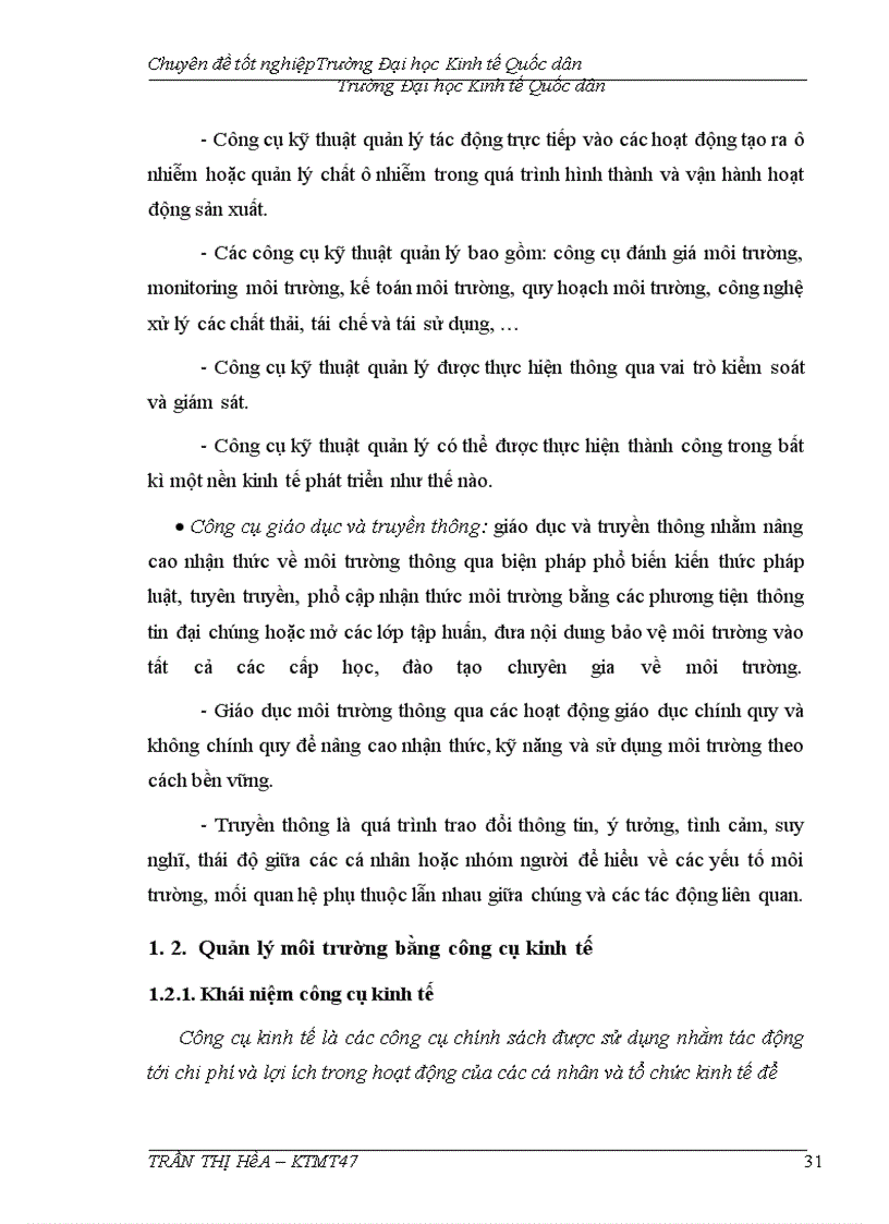 image for page Thực trạng và giải pháp nâng cao hiệu quả áp dụng công cụ kinh tế trong quản lý môi trường trên địa bàn thành phố Hà Nội.