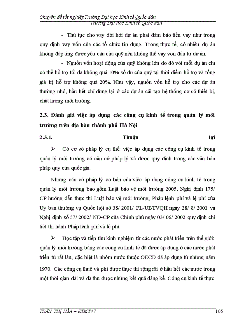 image for page Thực trạng và giải pháp nâng cao hiệu quả áp dụng công cụ kinh tế trong quản lý môi trường trên địa bàn thành phố Hà Nội.