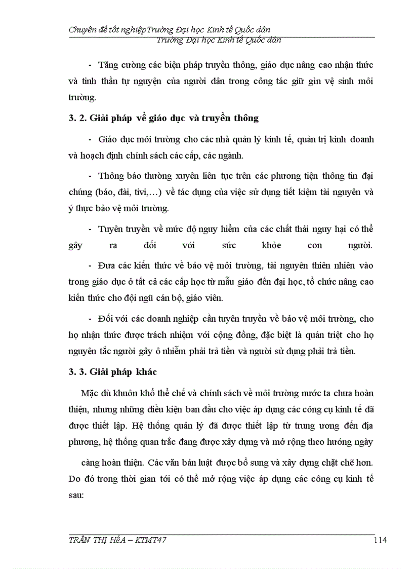 image for page Thực trạng và giải pháp nâng cao hiệu quả áp dụng công cụ kinh tế trong quản lý môi trường trên địa bàn thành phố Hà Nội.