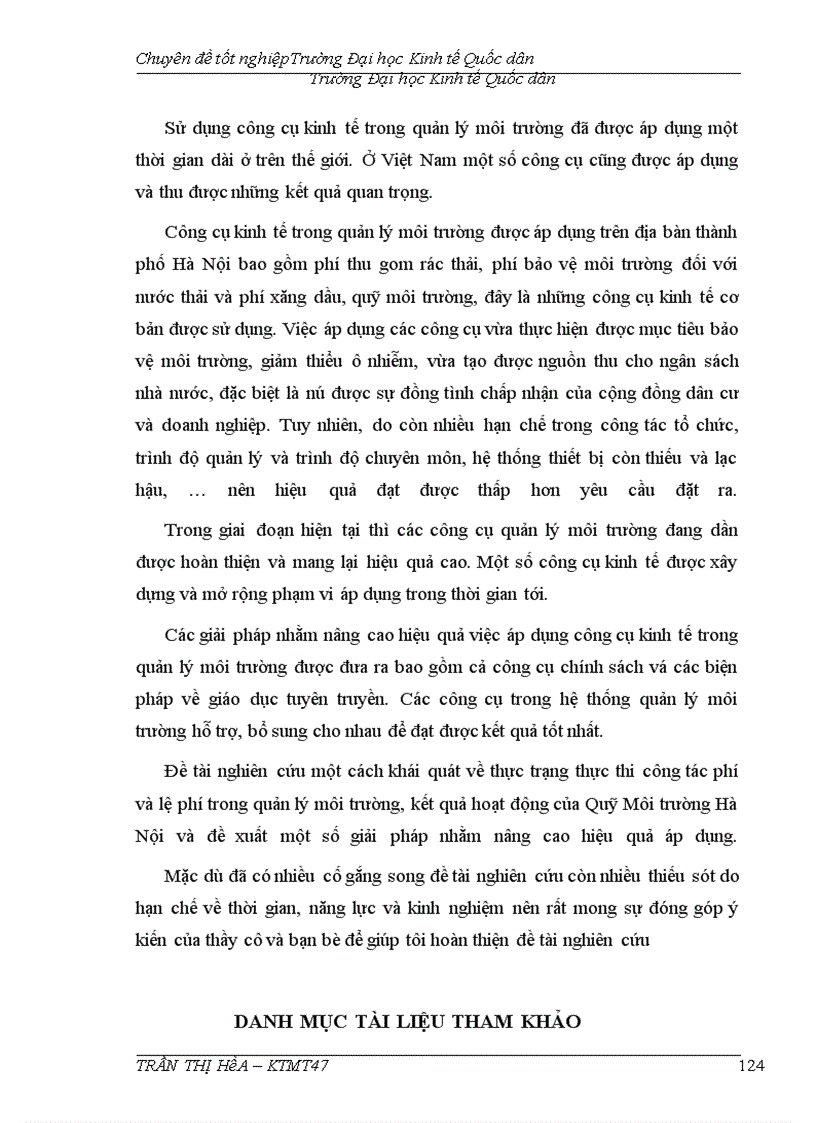 image for page Thực trạng và giải pháp nâng cao hiệu quả áp dụng công cụ kinh tế trong quản lý môi trường trên địa bàn thành phố Hà Nội.