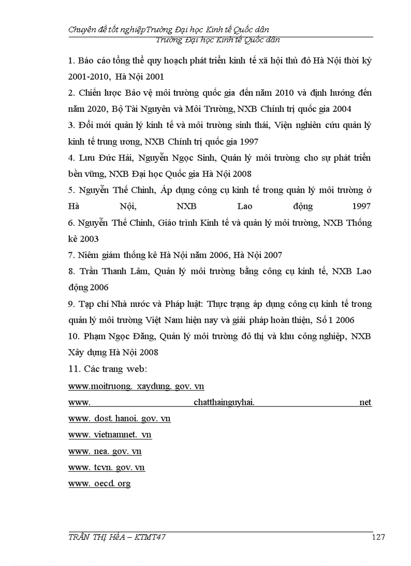 image for page Thực trạng và giải pháp nâng cao hiệu quả áp dụng công cụ kinh tế trong quản lý môi trường trên địa bàn thành phố Hà Nội.