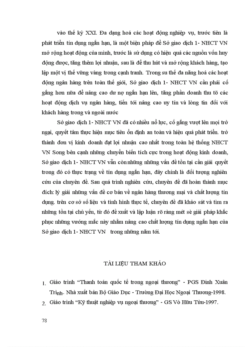 image for page Một số giải pháp nhằm nâng cao chất lượng tín dụng ngắn hạn tại Sở giao dịch 1- NHCT VN