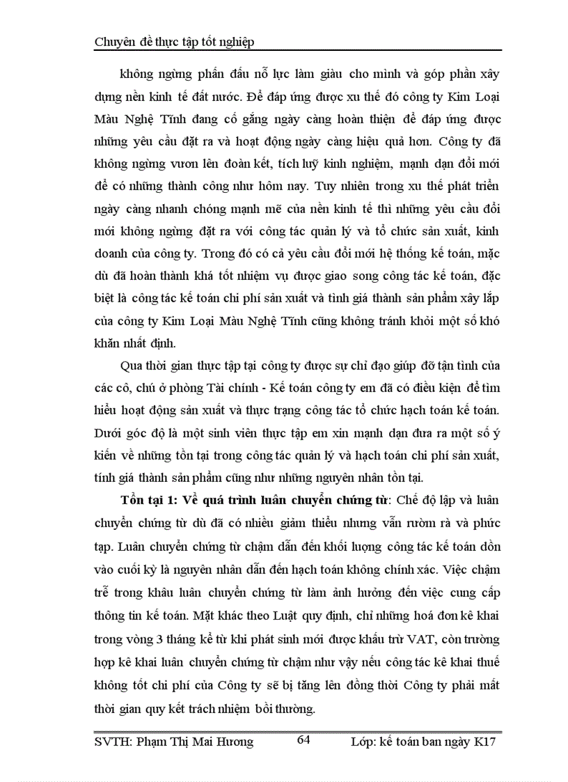 image for page Hoàn thiện công tác hạch toán kế toán chi phí sản xuất và tính giá thành sản phẩm tại công ty Kim Loại Màu Nghệ Tĩnh