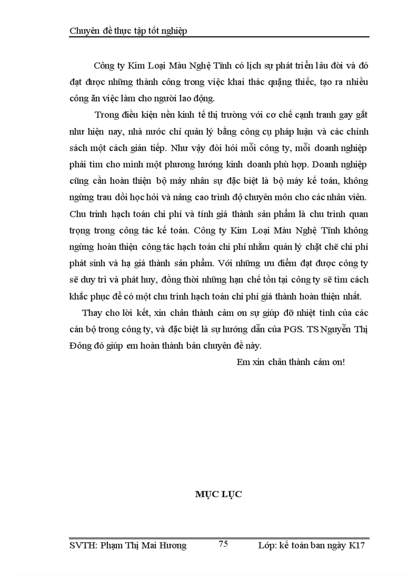 image for page Hoàn thiện công tác hạch toán kế toán chi phí sản xuất và tính giá thành sản phẩm tại công ty Kim Loại Màu Nghệ Tĩnh