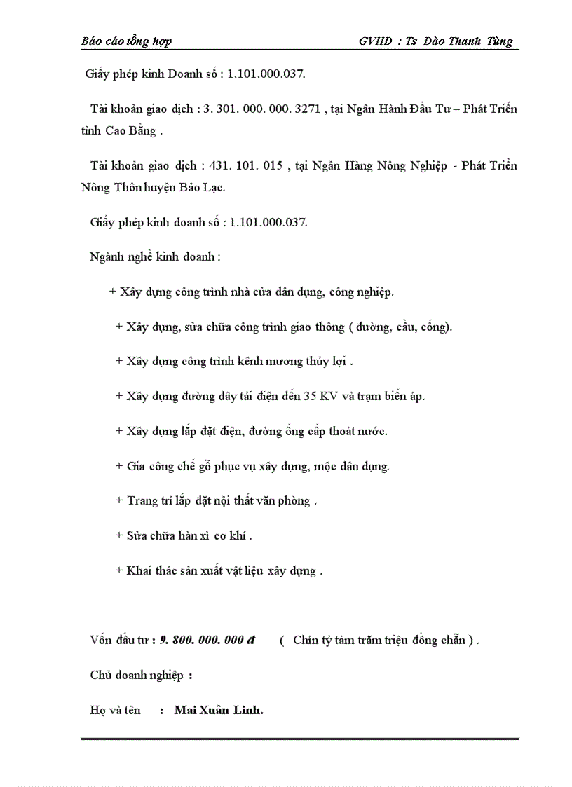 image for page Báo cáo thực tập tại công ty xây dựng Thành Lâm