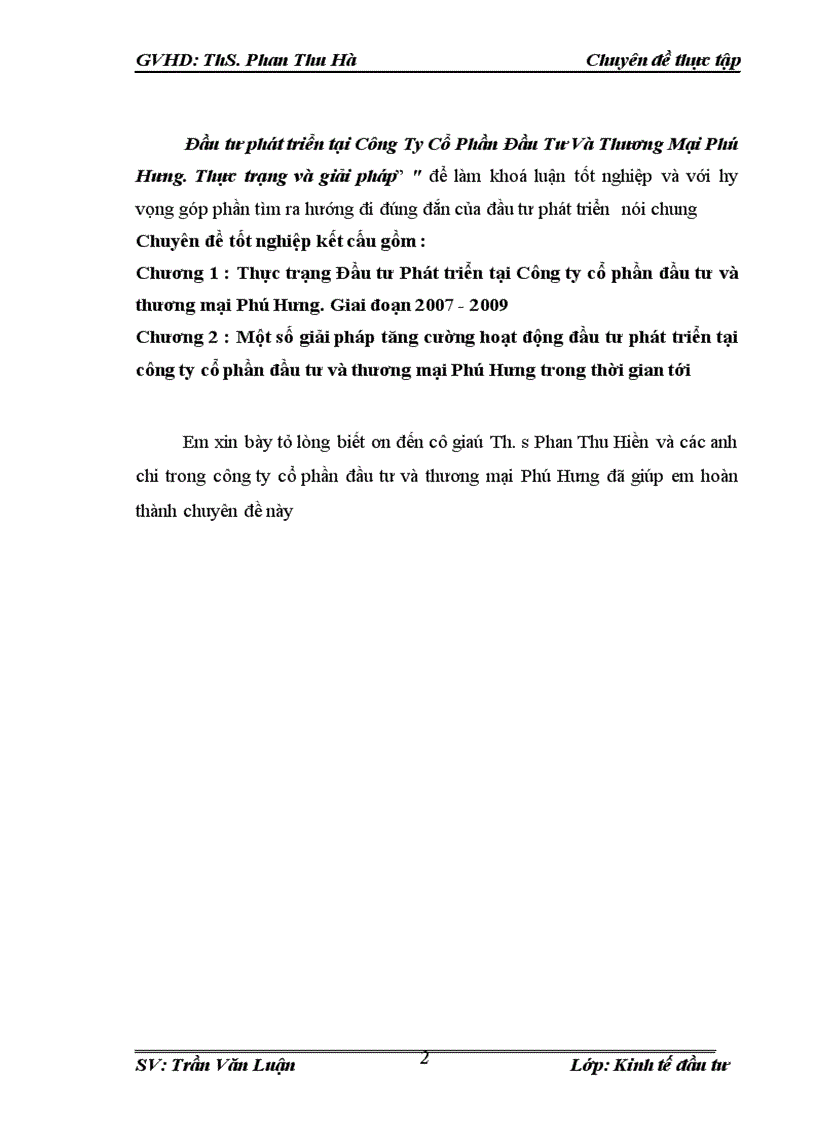 image for page Đầu tư phát triển tại Công Ty Cổ Phần Đầu Tư Và Thương Mại Phú Hưng. Thực trạng và giải pháp