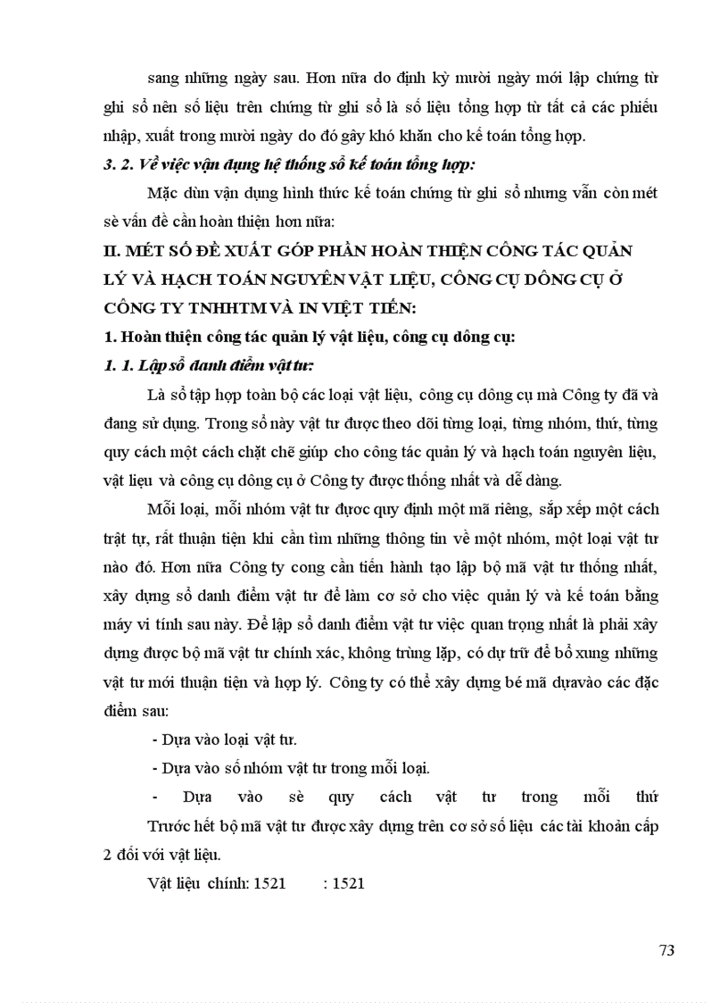 image for page Kế toán nguyên vật liệu, công cụ dụng cụ ở Công ty TNHHTM và in Việt Tiến