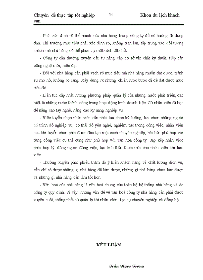 image for page Nâng cao chất lượng dịch vụ ăn uống tại nhà hàng Hoa Sen I thuộc công ty Cổ phần Du lịch Kim Liên.