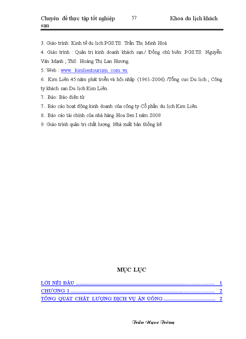 image for page Nâng cao chất lượng dịch vụ ăn uống tại nhà hàng Hoa Sen I thuộc công ty Cổ phần Du lịch Kim Liên.