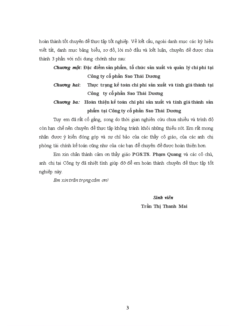 image for page Hoàn thiện kế toán chi phí sản xuất và tính giá thành sản phẩm tại Công ty cổ phần Sao Thái Dương