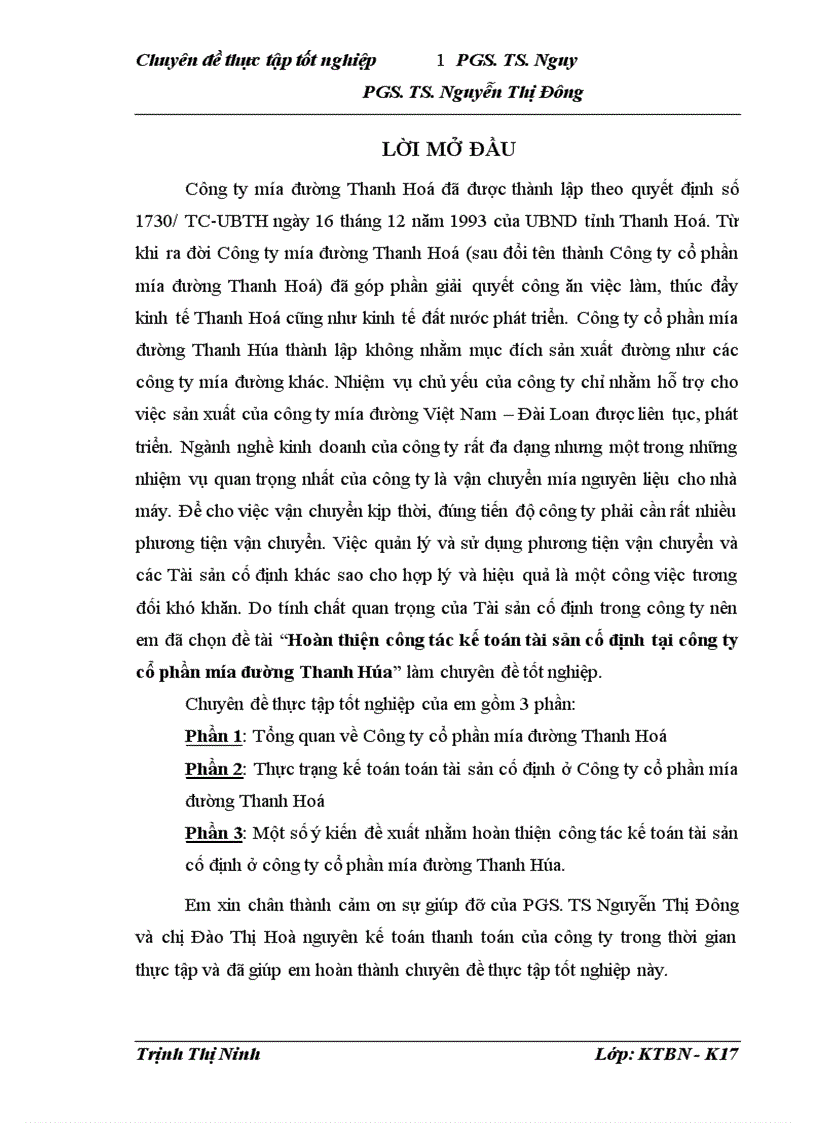 image for page Hoàn thiện công tác kế toán tài sản cố định tại công ty cổ phần mía đường Thanh Hóa