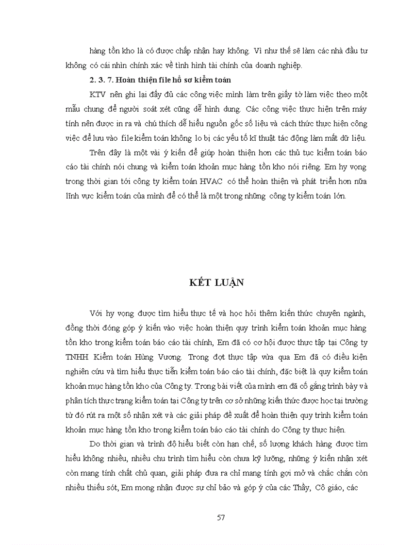 image for page Hoàn thiện kiểm toán khoản mục hàng tồn kho trong kiểm toán báo cáo tài chính do Công ty TNHH Kiểm toán Hùng Vương