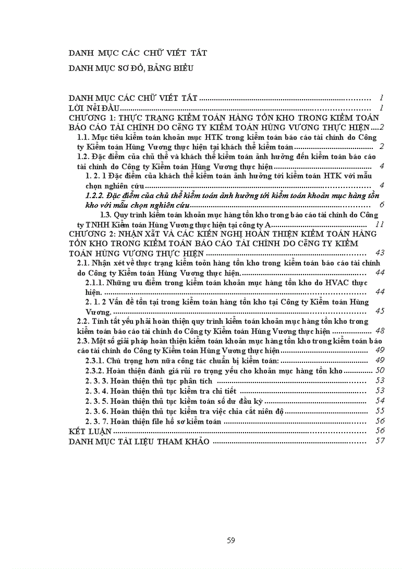 image for page Hoàn thiện kiểm toán khoản mục hàng tồn kho trong kiểm toán báo cáo tài chính do Công ty TNHH Kiểm toán Hùng Vương