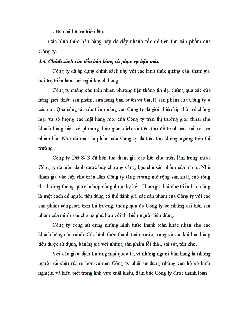 image for page Báo cáo thực tập tại công ty dệt 8/3