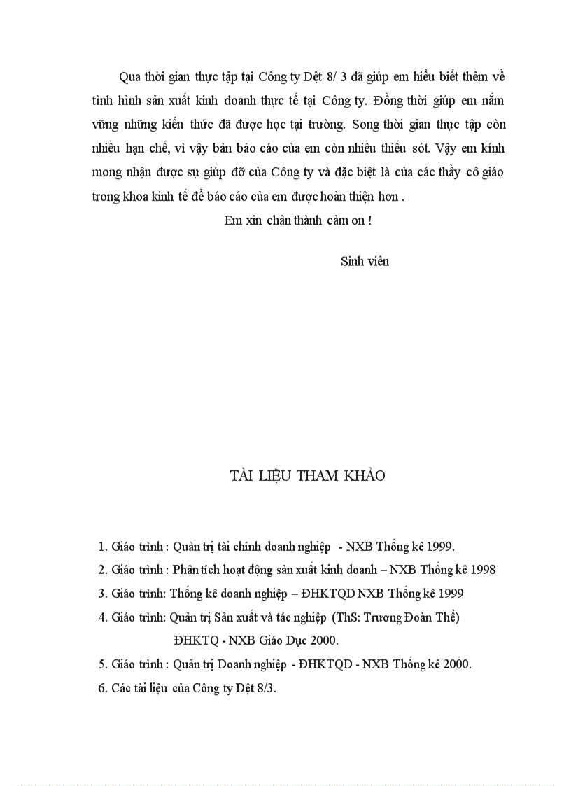 image for page Báo cáo thực tập tại công ty dệt 8/3