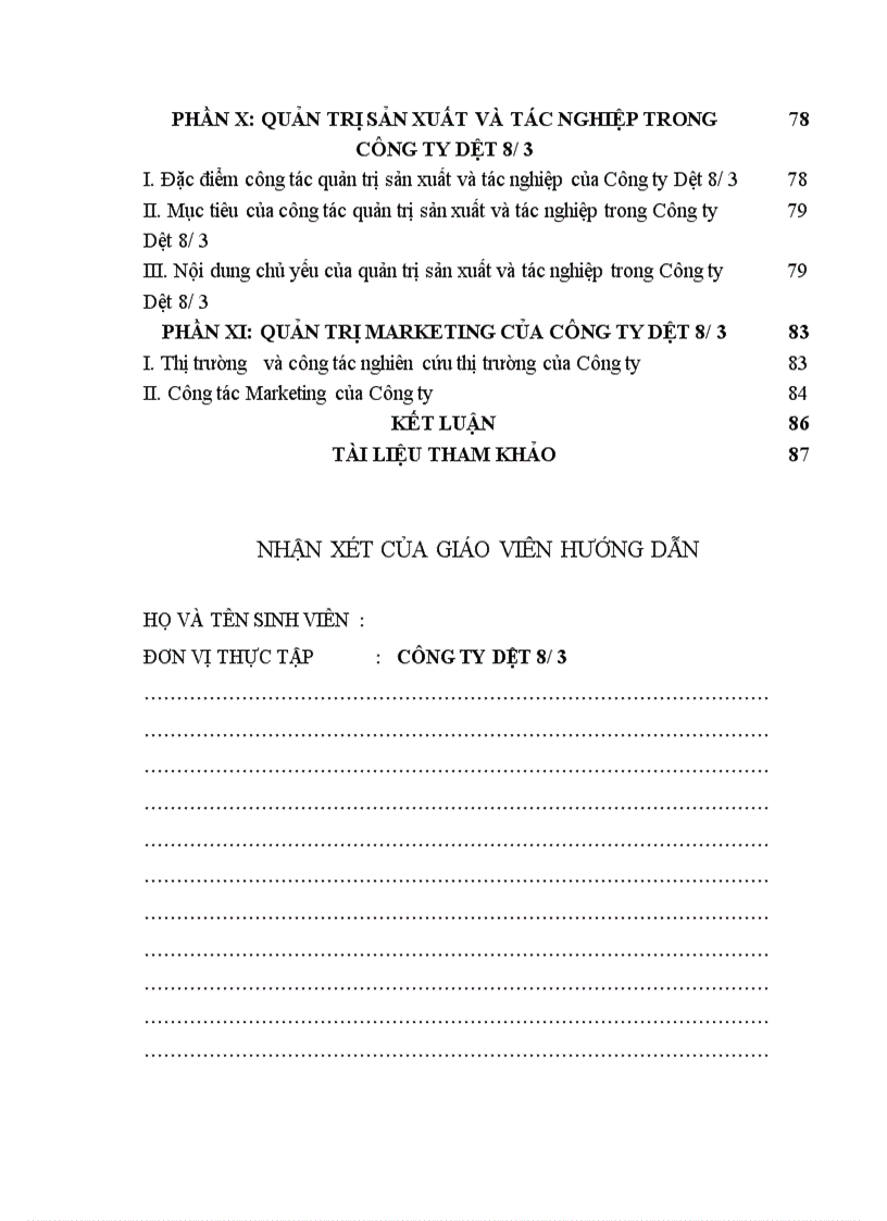 image for page Báo cáo thực tập tại công ty dệt 8/3