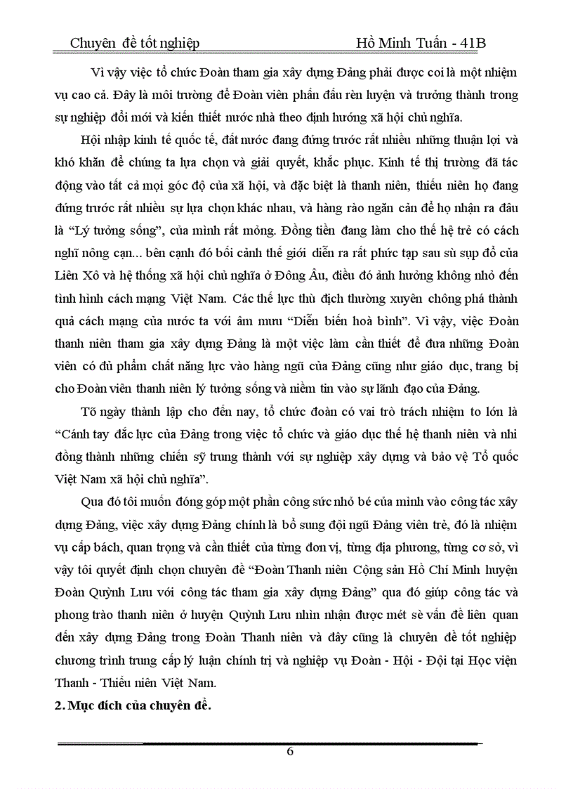 image for page Đoàn TNCS Hồ Chí Minh huyện Quỳnh Lưu - tỉnh Nghệ An với công tác tham gia xây dựng Đảng